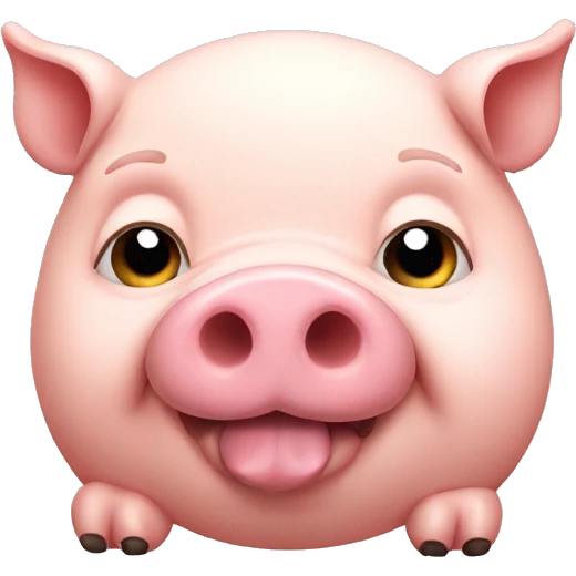 Fat pig eating emoji