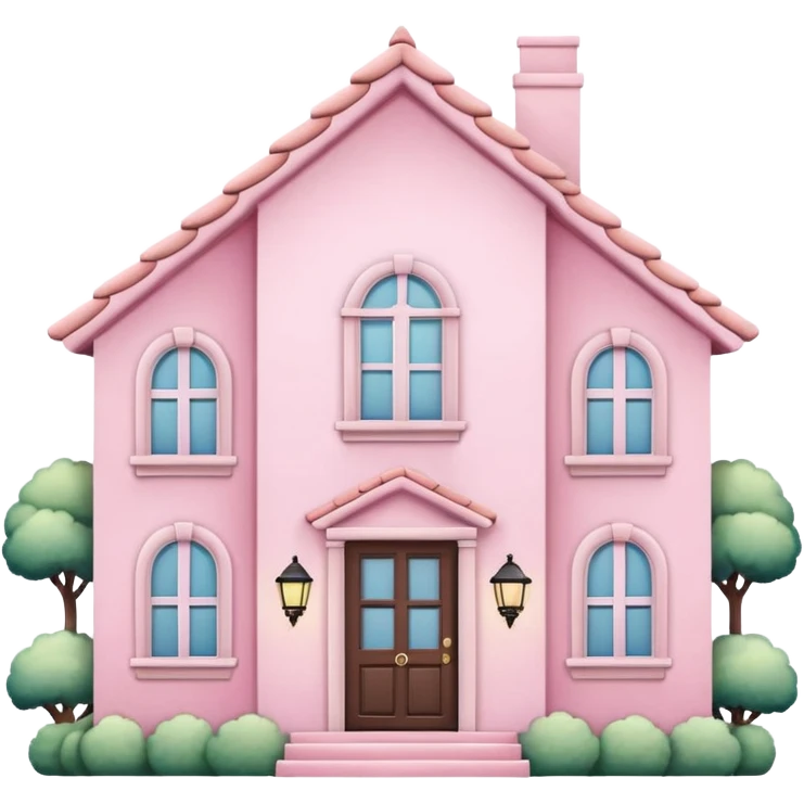 pink house emoji