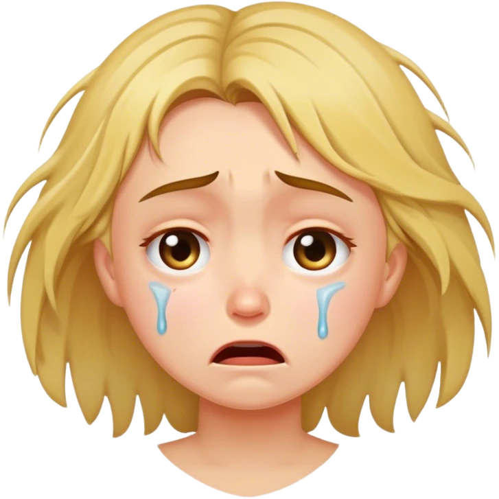 girl crying disheveld emoji