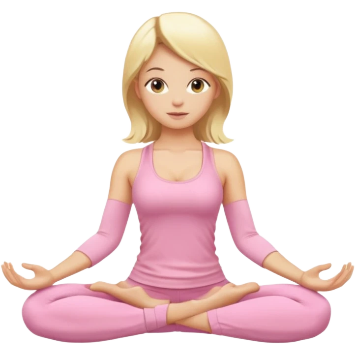 blonde yoga girl light pink clothes n emoji