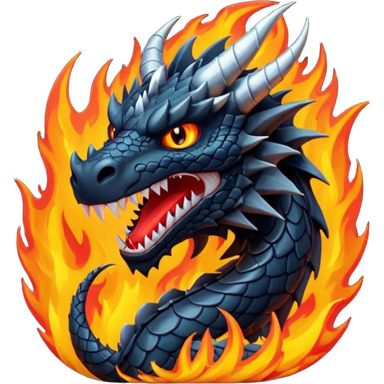 Angry black dragon emoji