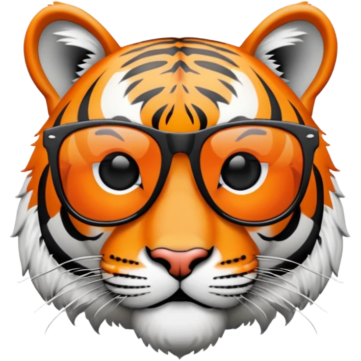 tiger face with dark lens wayfarer sunglasses, cool expression emoji