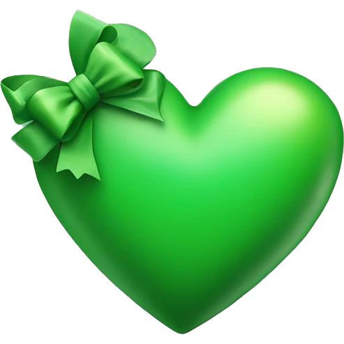 green heart with bow emoji