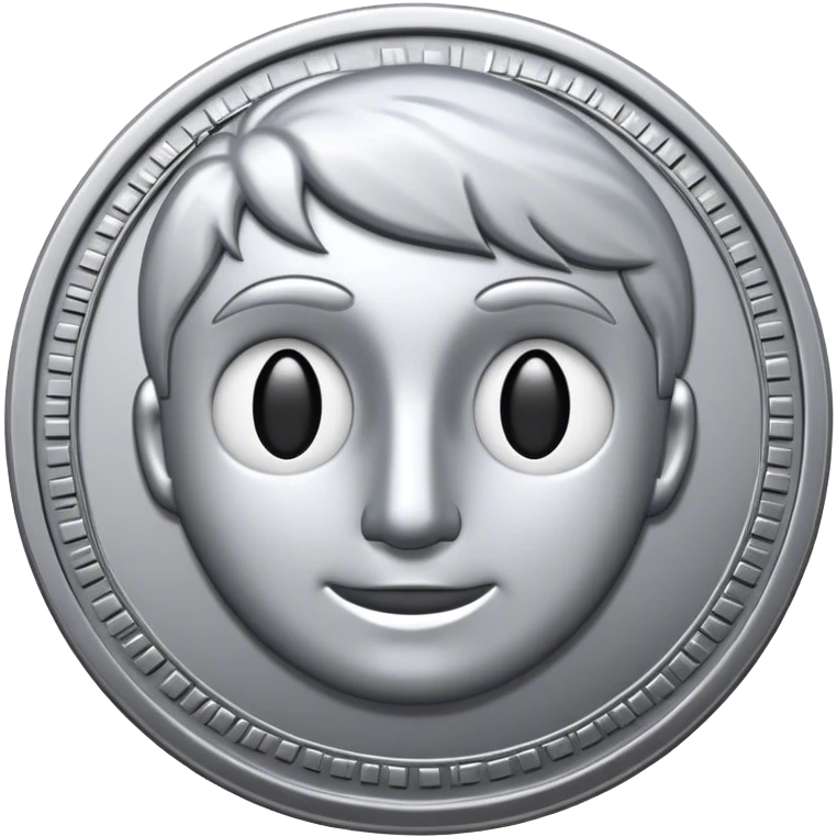 silver old coin emoji