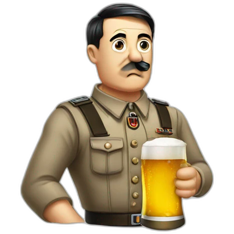 hitler torso drinking beer emoji