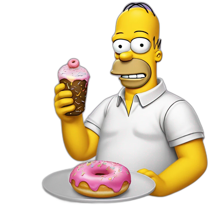 Homer simpson mangeant un donut  emoji