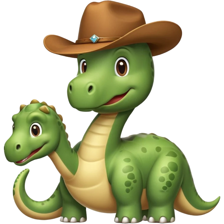 Brontosaurus in cowboy hat emoji