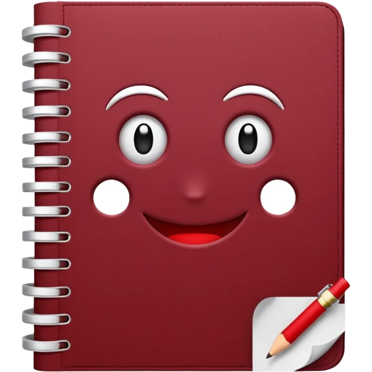 HAZ UN planificador de lista de objetivos en color vinotinto/rojo carmesí brillante, con hojas de cuaderno blancas (no agregues frutas ni nada de eso) https://imgproxy.attic.sh/insecure/f:png/plain/https://attic.sh/z0hvfdddapmiax935oa389bq0wzk  emoji