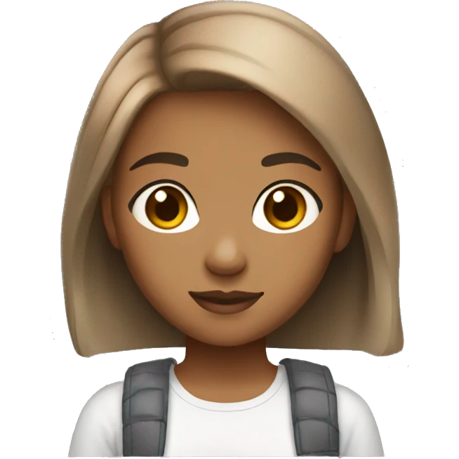 13 year old girl light brown skin,brown eyes,brown shorthair emoji