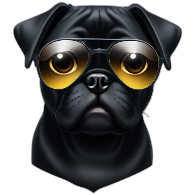 Black Pug with sunglasses emoji