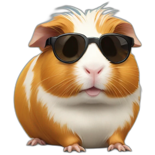 Guinea pig with sun glass emoji