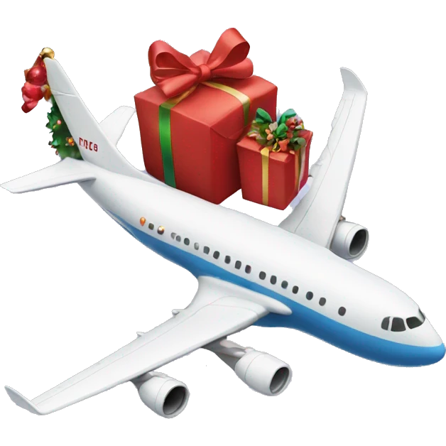 Plane with christmas decoration emoji