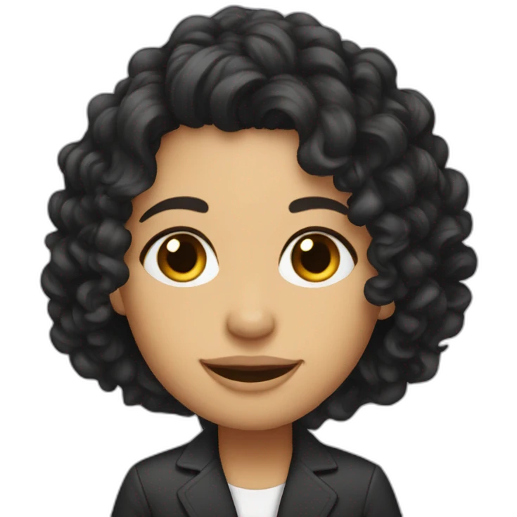 alyson our boss long curly dark hair emoji