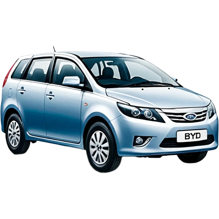 Изометрическая модель машины BYD, слегка мультяшная стилистика, прозрачный фон emoji