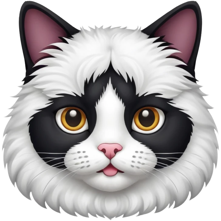 Black and white cat with mustache  emoji