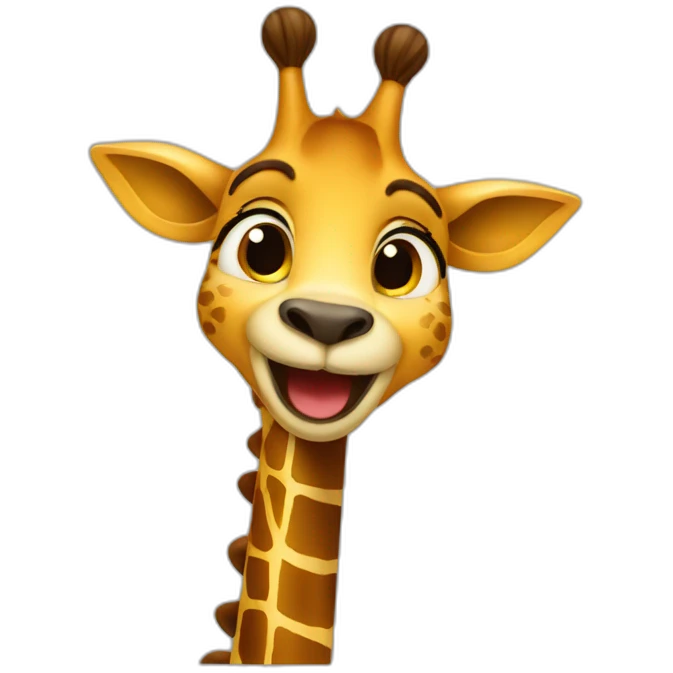 Chat sur une girafe emoji