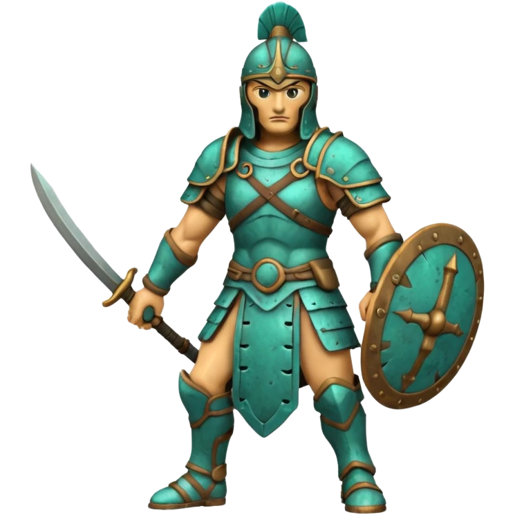 Bronze warrior figure,Museum Statues. emoji