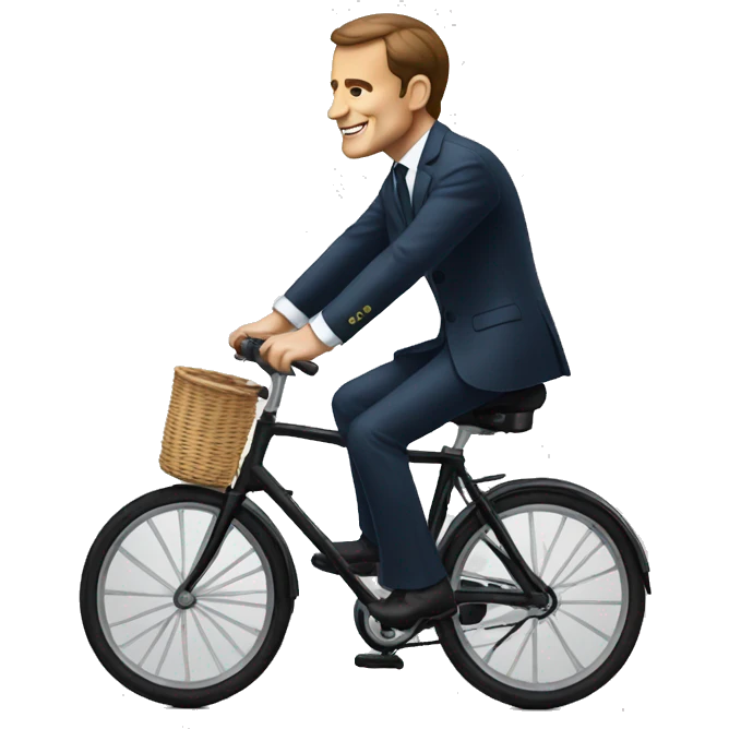 Macron sur un vélo emoji