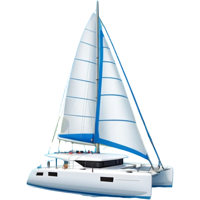 A lagoon 42 catamaran with no wording or letters on the boat  emoji