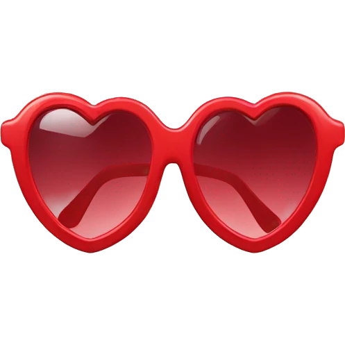 heart shaped sunglasses with red frames emoji