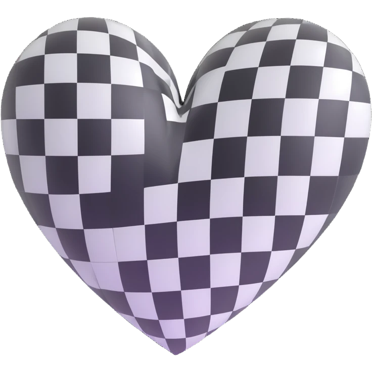 black and white checkered heart emoji