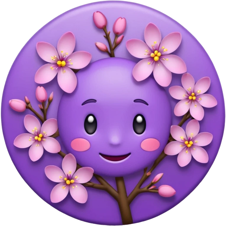 purple emoji - cherry blossoms emoji