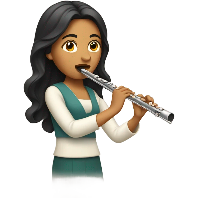 Latino woman playing the flute emoji