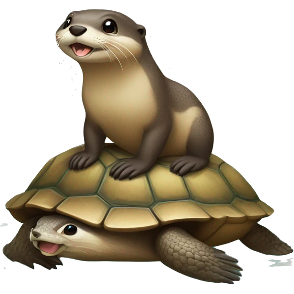 loutre sur une tortue  emoji