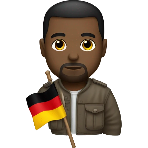 Kanye west holding German flag  emoji