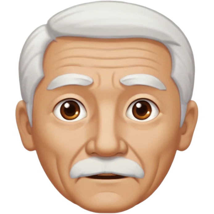 Illustrated emoji of an old man, white hair, dark eyes, tanned skin, without mustache emoji