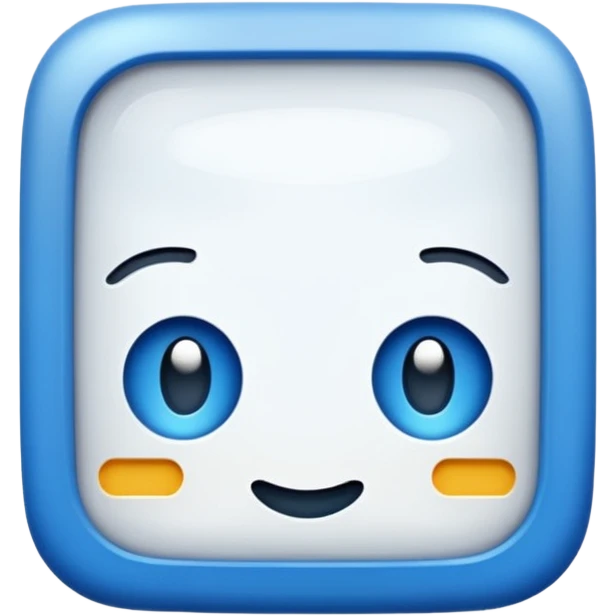 Blauw vierkant met wit vinkje in emoji