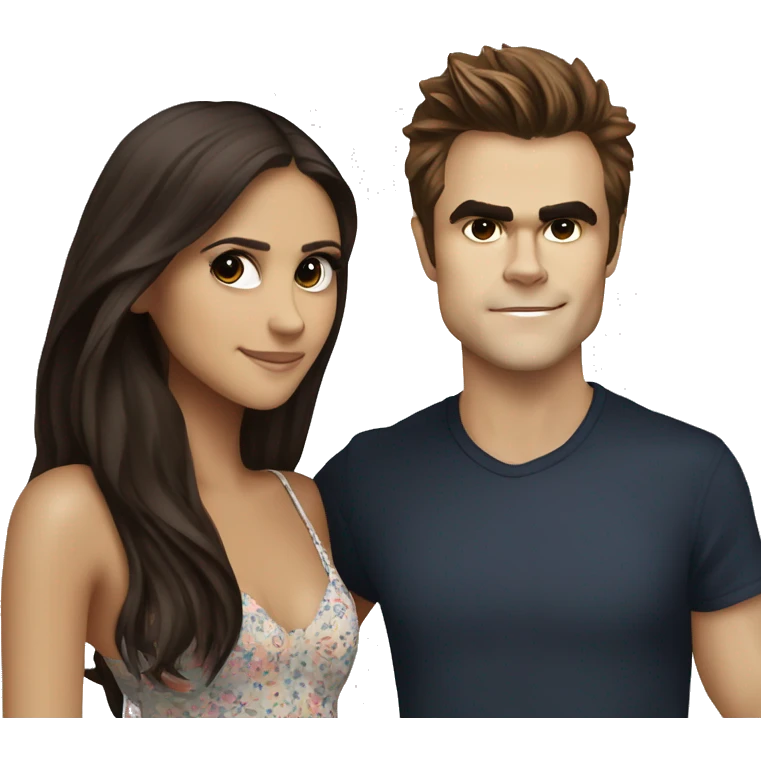 paul wesley and nina dobrev emoji