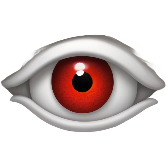 RED EYE WITH PAPERS FLOATING emoji