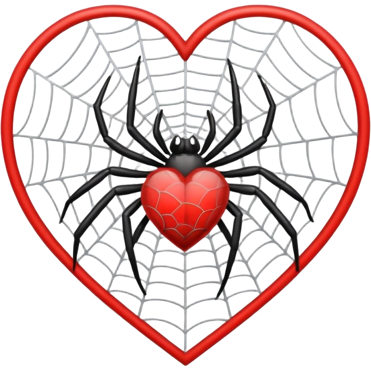 An heart emoji made up of SPIDER web emoji