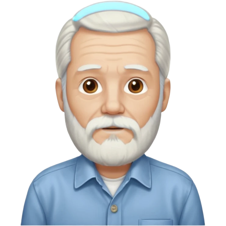 elderly man long hair and long bearded with shirt emoji
