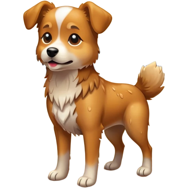 Dog on a beach during the sunset emoji