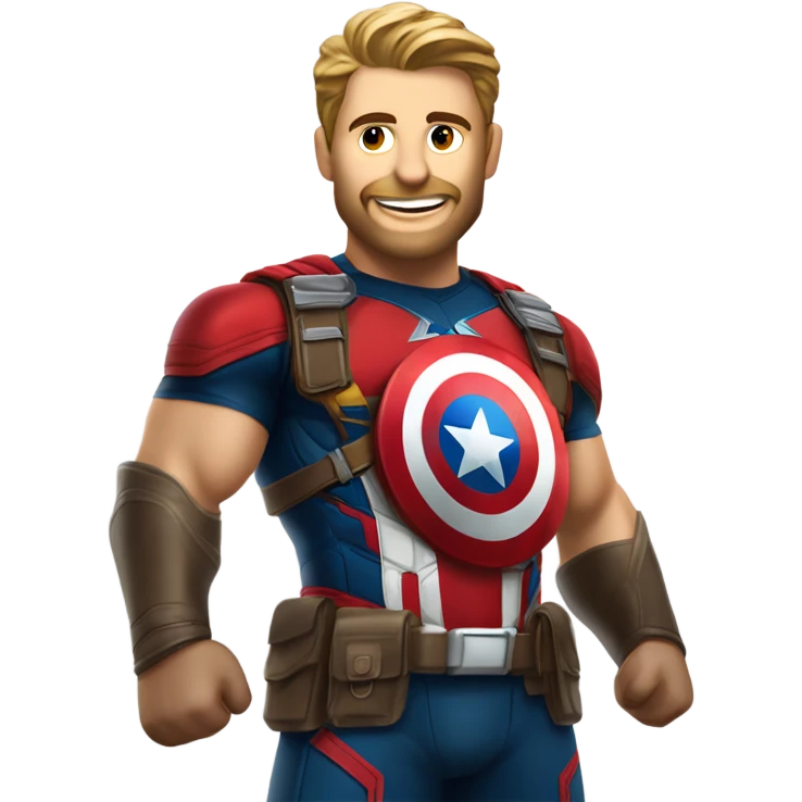 super herói similar ao capitão américa, mas com referência a "promoção/ofertas" emoji