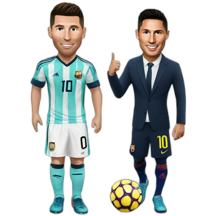 Ronaldo with messi emoji