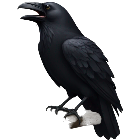 Black raven laughing emoji