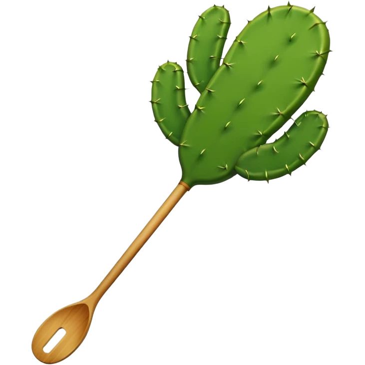 Create a single emoji of a Mexican edible nopal cactus, without thorns or spines. It should look like the smooth, green paddles of a nopal ready to be cooked or eaten in Mexico. No flowers, no pot, no desert background — just one clean, bright green, soft nopal paddle. Minimalistic emoji style. emoji