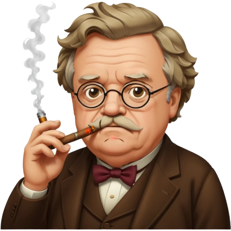 G K Chesterton smoking a cigar emoji