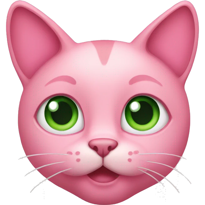 Pink cat with green eyes emoji
