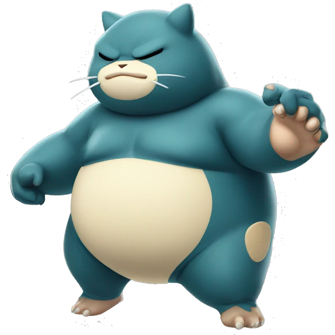 Pokémon snorlax doing Muai Thai emoji