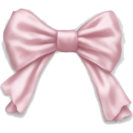 White satin ruffled pillow with light pink bow emoji