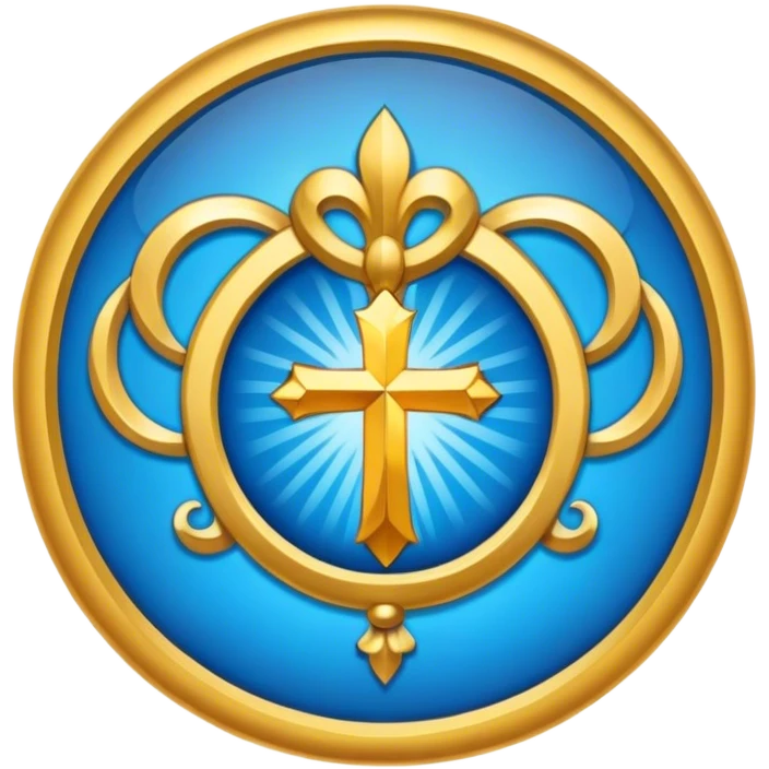saint emblem holy light blue emoji
