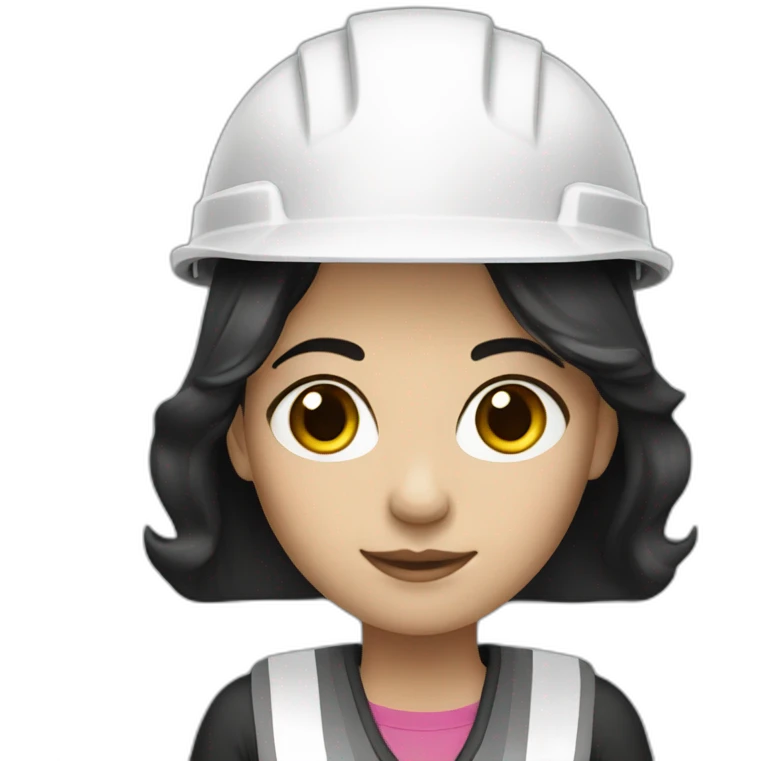 civil engineer woman white skin black hair emoji