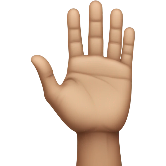 Man holding 5 fingers down emoji