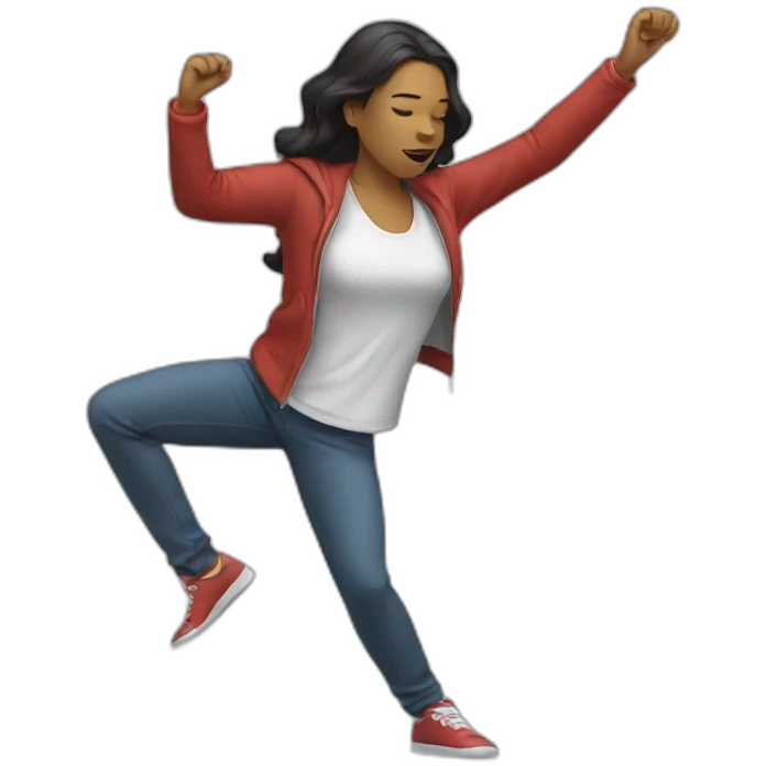 Mixed Female hitting a dab emoji