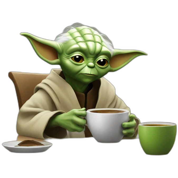 yoda drinking coffee emoji