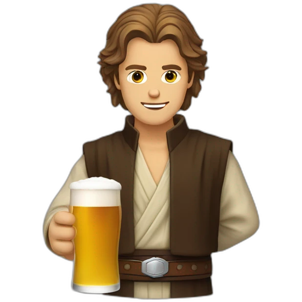 Anakin avec une bière emoji